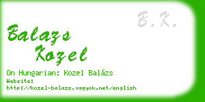 balazs kozel business card
